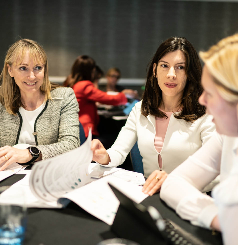 Women involved in conversation