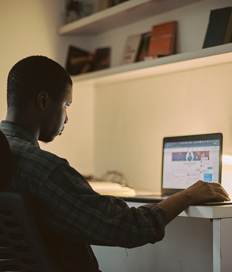 Man working/studying