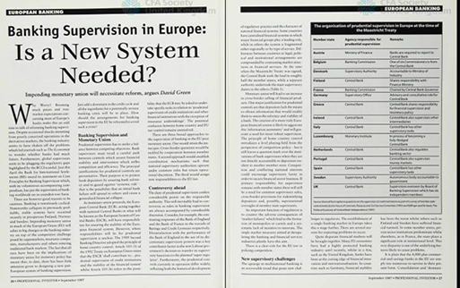 Banking supervision in Europe