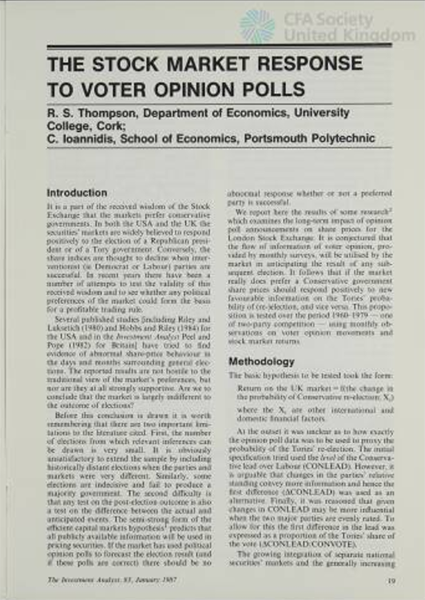 The Stock Market Response to Voter Opinion Polls